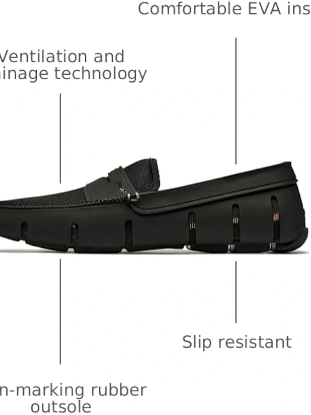 SWIMS Mens Penny Loafer in black, like new, water friendly sz 9.5